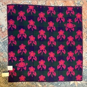 VIVIENNE WESTWOOD Cotton Handkerchief Reversible Orb Floral Design
